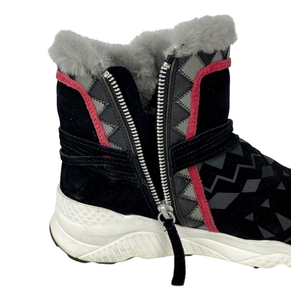 ASH MONGOLIA LAMBSKIN SUEDE SHEARLING GEOMETRIC POM POMS SNEAKER WINTER BOOTS - Picture 10 of 14